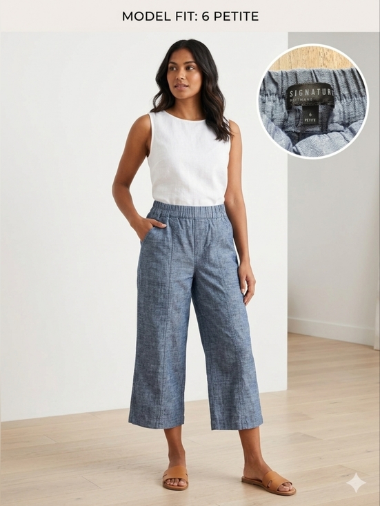 Reitmans Pants - Reitmans Signature Blue Capri Culotte